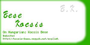 bese kocsis business card